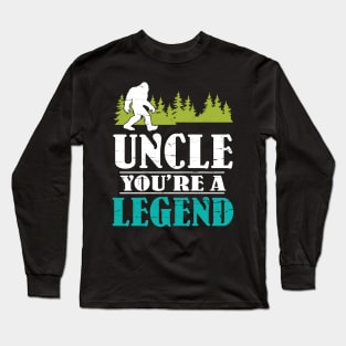 Uncle Bigfoot You're A Legend Happy Father Parent Summer Independence Summer Day Vintage Retro Long Sleeve T-Shirt